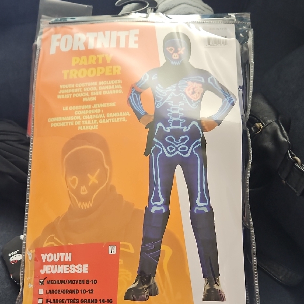 Fortnite Party Trooper Kids Costume - Black & Blue